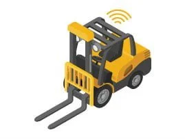 forklift with rfid unit