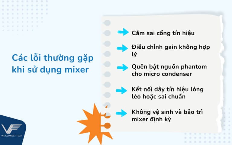 Các lỗi thường gặp khi sử dụng mixer Các lỗi thường gặp khi sử dụng mixer