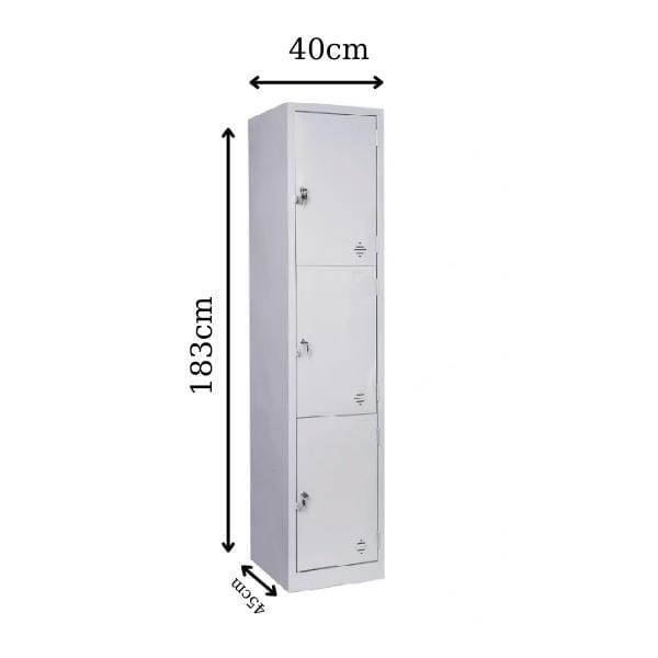 kích thước tủ locker 3 ngăn