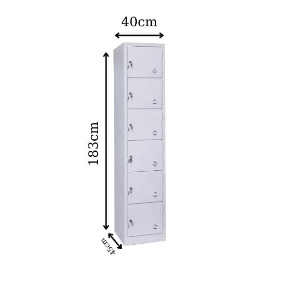 kích thước tủ locker 6 ngăn