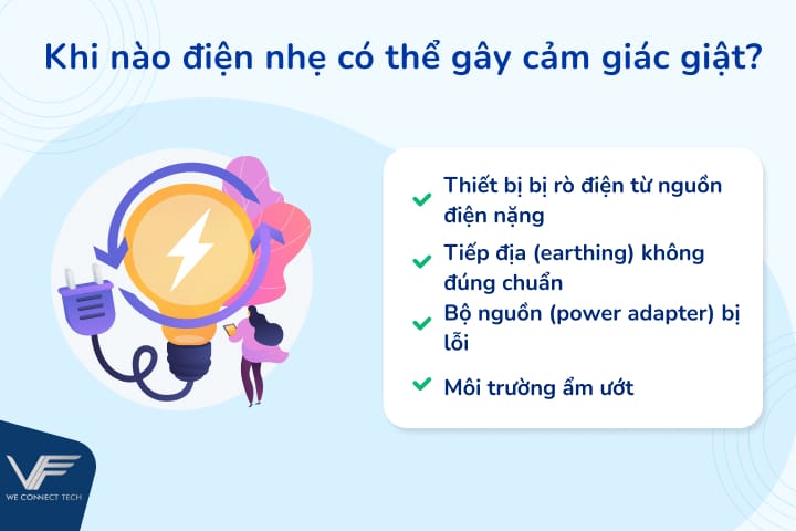 Khi nào điện nhẹ có thể gây cảm giác giật